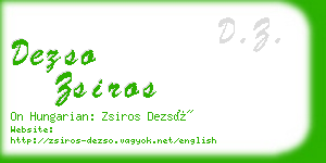 dezso zsiros business card